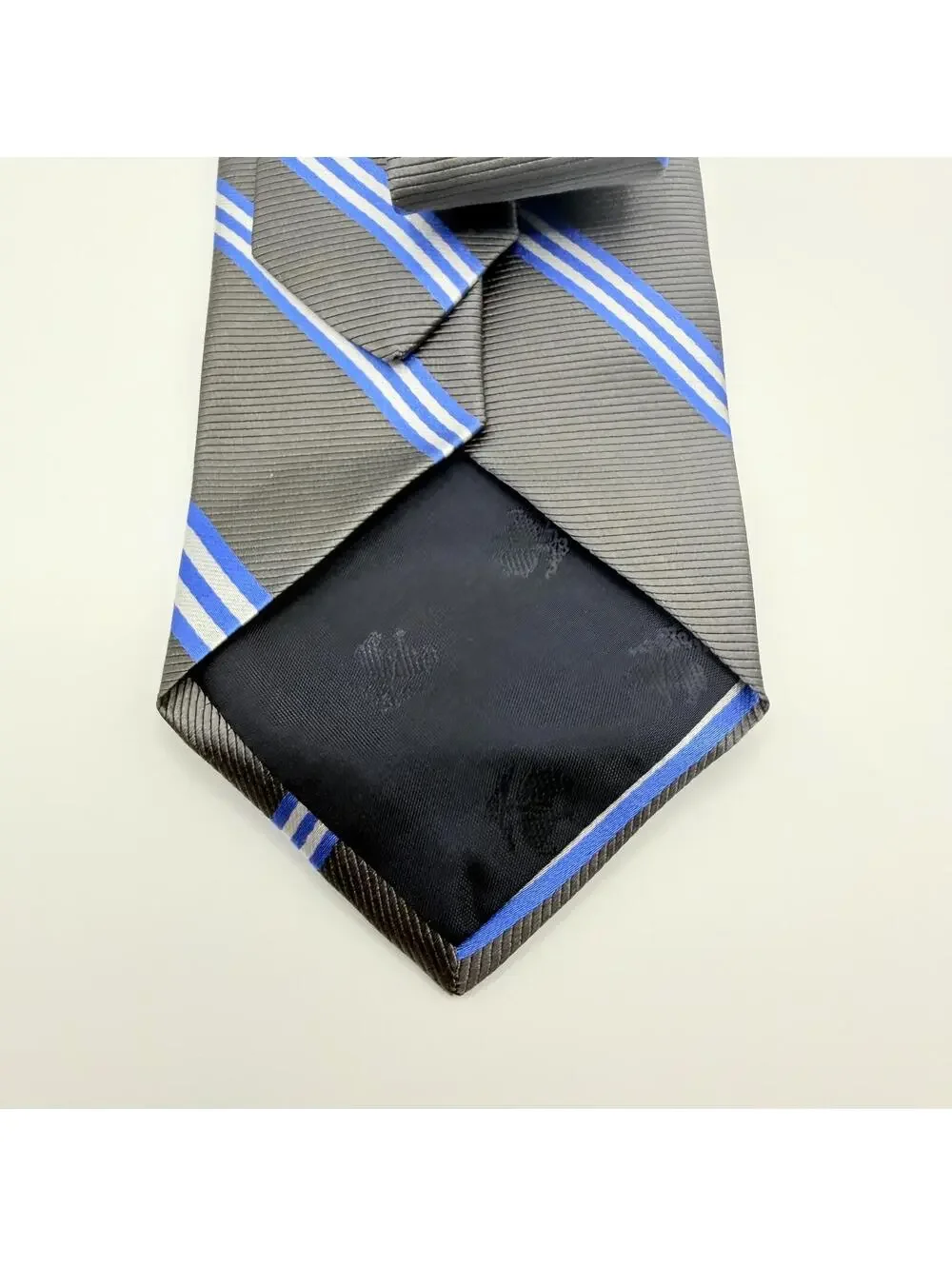 Brooks Brothers Tie Men's Blue Silver Stripe 100% Silk